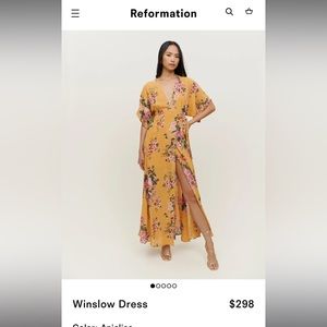 Reformation Winslow Dress in Anjelica, size small, never worn